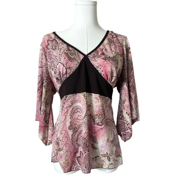 Teenie Weenie Vintage Paisley Bell Sleeve Top - Size XLarge, Fairy Grunge 170 - Picture 2 of 8